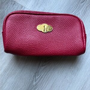 Bare Minerals Elegant Red Leather Makeup storage Pouch